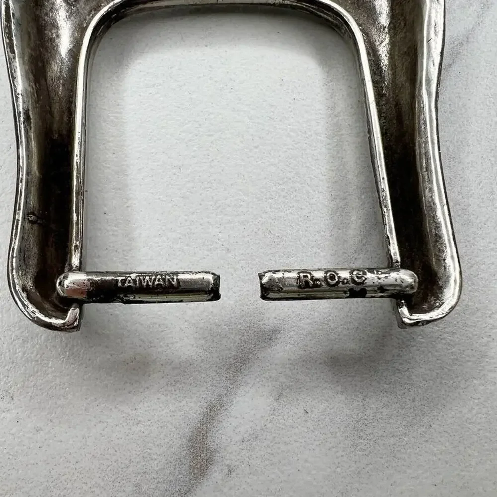 Vintage 1995 Silver Tone Simple Western Style Belt Buckle